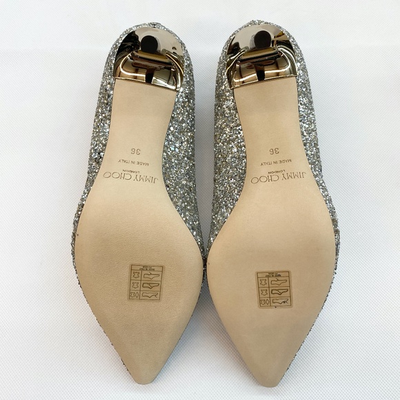 JIMMY CHOO ROMY 85 Pumps Champagne Coarse Glitter100% Authentic Brand New NO BOX - Picture 6 of 12